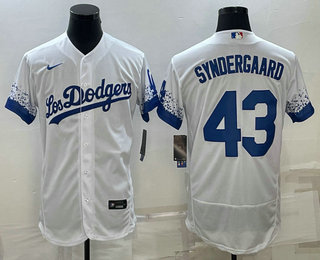 Men's Los Angeles Dodgers #43 Noah Syndergaard White 2022 City Connect Flex Base Stitched Jersey,We sell and wholesale Men's Los Angeles Dodgers #43 Noah Syndergaard White 2022 City Connect Flex Base Stitched Jersey on line form chian!